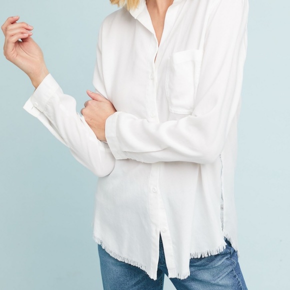 Anthropologie Tops - Anthropologie Cloth & Stone Stargazer White Lg Slv